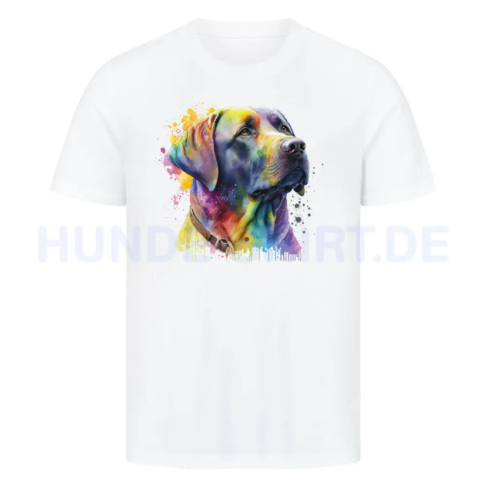 Premium T-Shirt "Labrador Splash" Weiß – hunde-shirt.de