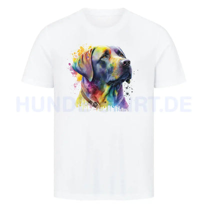 Premium T-Shirt "Labrador Splash" Weiß – hunde-shirt.de