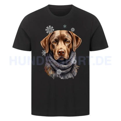 Premium T-Shirt "Labrador Winter braun" Schwarz – hunde-shirt.de