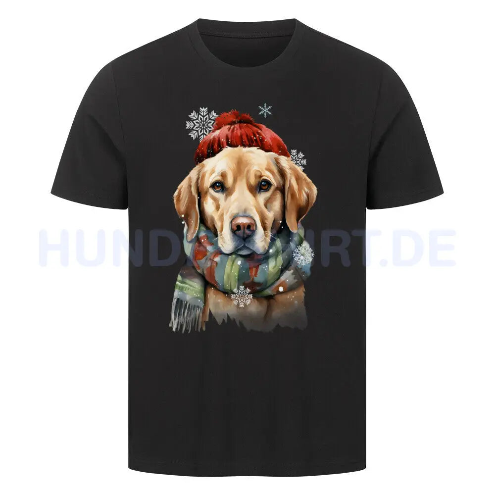 Premium T-Shirt "Labrador Winter hell" Schwarz – hunde-shirt.de