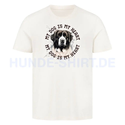 Premium T-Shirt "Landseer HEART" Natural Raw – hunde-shirt.de