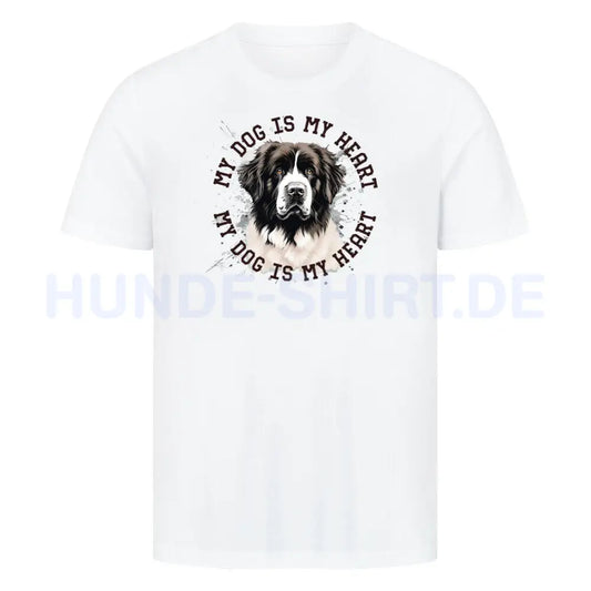 Premium T-Shirt "Landseer HEART" Weiß – hunde-shirt.de