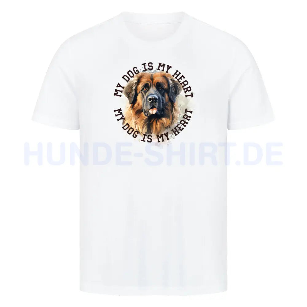 Premium T-Shirt "Leonberger HEART" Weiß – hunde-shirt.de