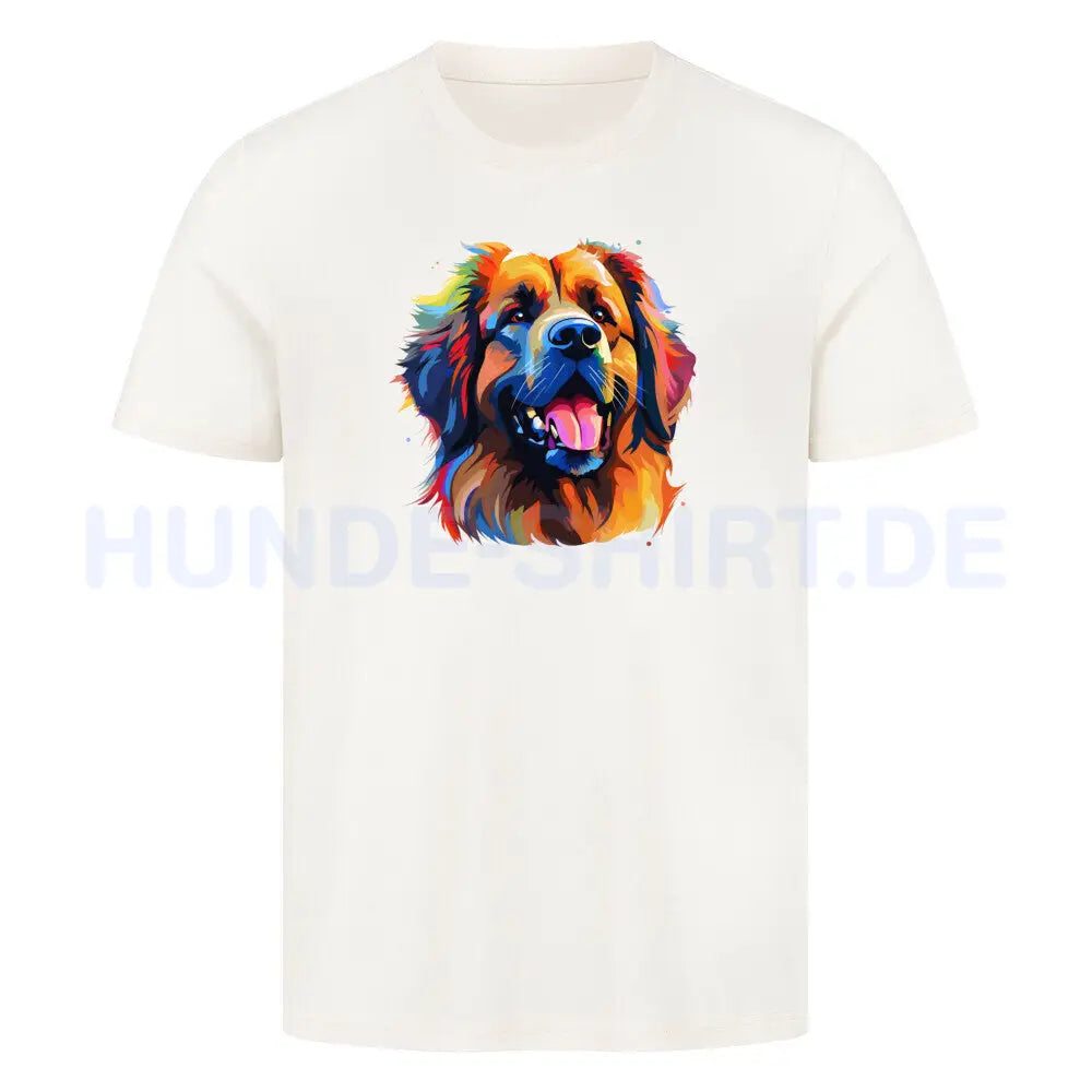 Premium T-Shirt "Leonberger Paint" Natural Raw – hunde-shirt.de