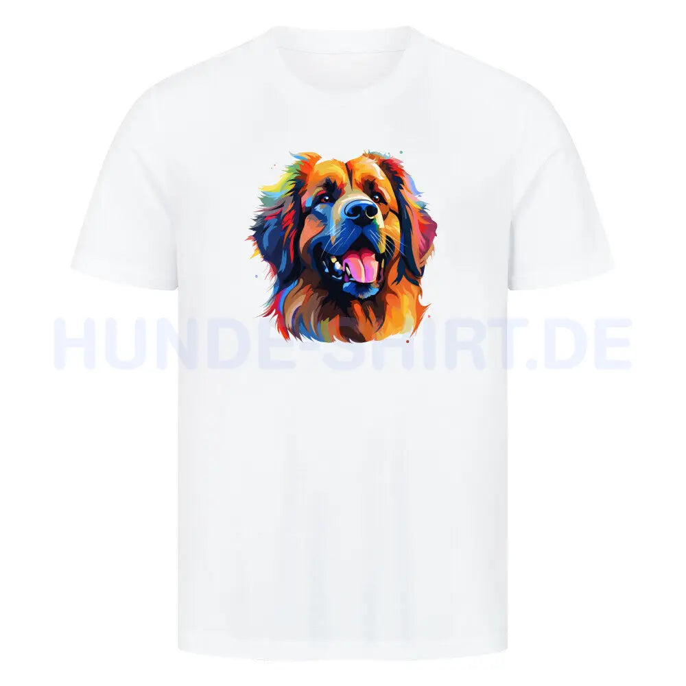 Premium T-Shirt "Leonberger Paint" Weiß – hunde-shirt.de