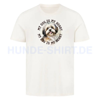 Premium T-Shirt "Lhasa Apso HEART" Natural Raw – hunde-shirt.de