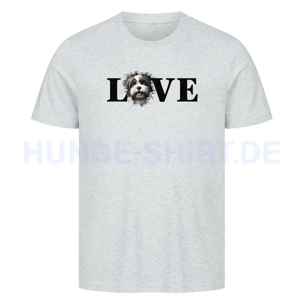 Premium T-Shirt "Lhasa Apso - LOVE" Heather Grey – hunde-shirt.de