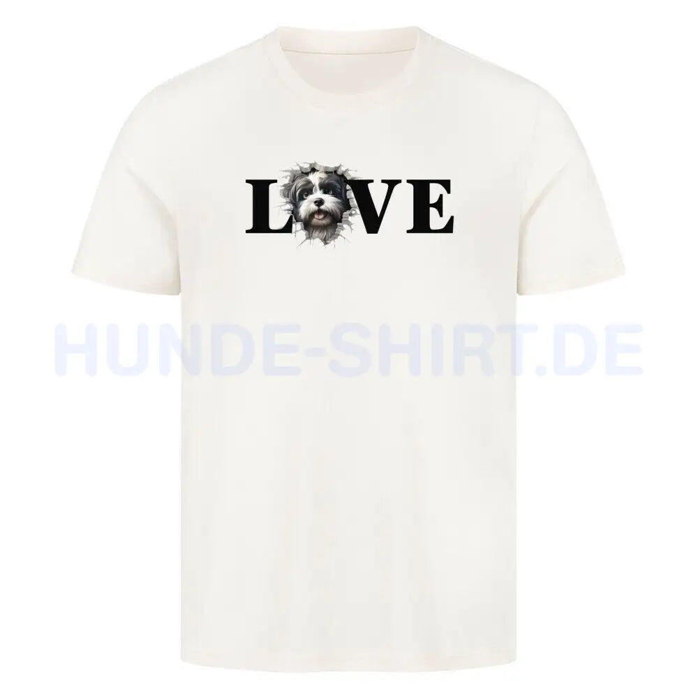 Premium T-Shirt "Lhasa Apso - LOVE" Natural Raw – hunde-shirt.de