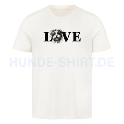 Premium T-Shirt "Lhasa Apso - LOVE" Natural Raw – hunde-shirt.de