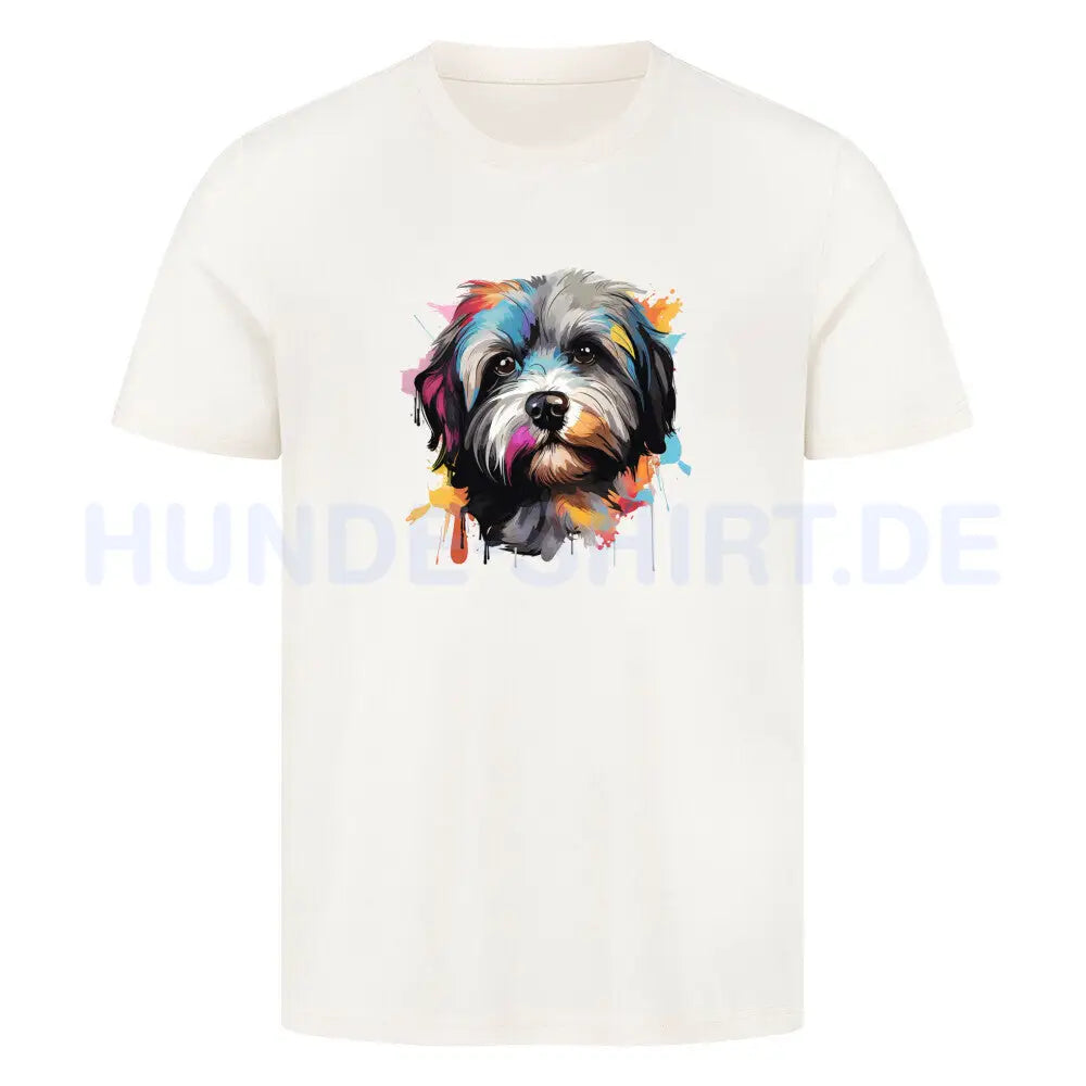 Premium T-Shirt "Lhasa Apso Paint" Natural Raw – hunde-shirt.de