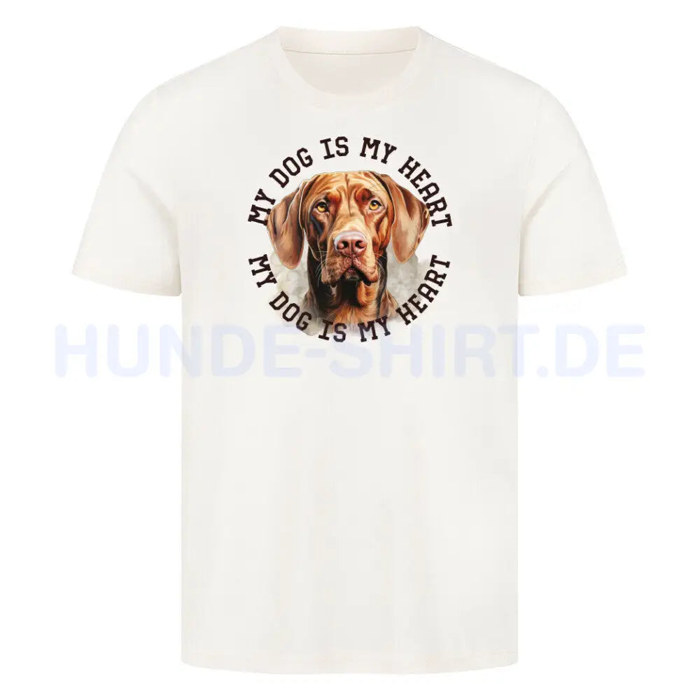 Premium T-Shirt "Magyar Vizsla HEART" Natural Raw – hunde-shirt.de