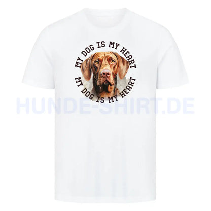 Premium T-Shirt "Magyar Vizsla HEART" Weiß – hunde-shirt.de