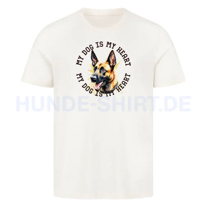 Premium T-Shirt Malinois HEART" Natural Raw – hunde-shirt.de