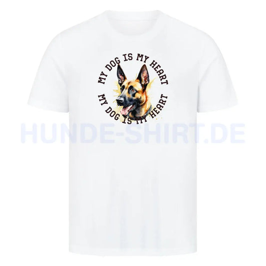 Premium T-Shirt Malinois HEART" Weiß – hunde-shirt.de