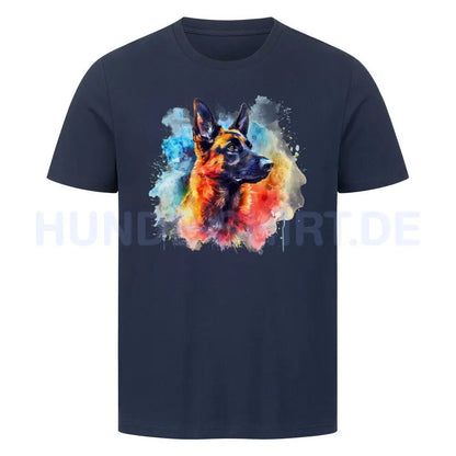 Premium T-Shirt "Malinois Paint" French Navy – hunde-shirt.de