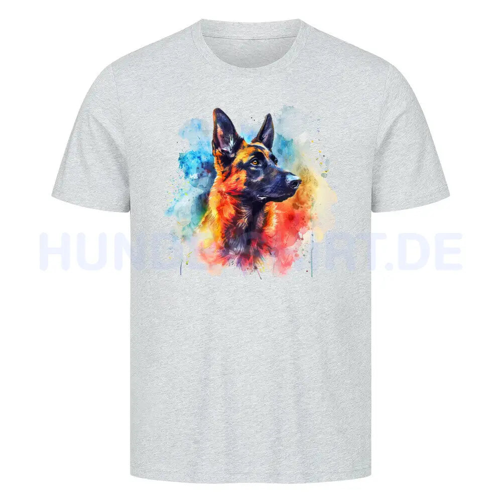 Premium T-Shirt "Malinois Paint" Heather Grey – hunde-shirt.de