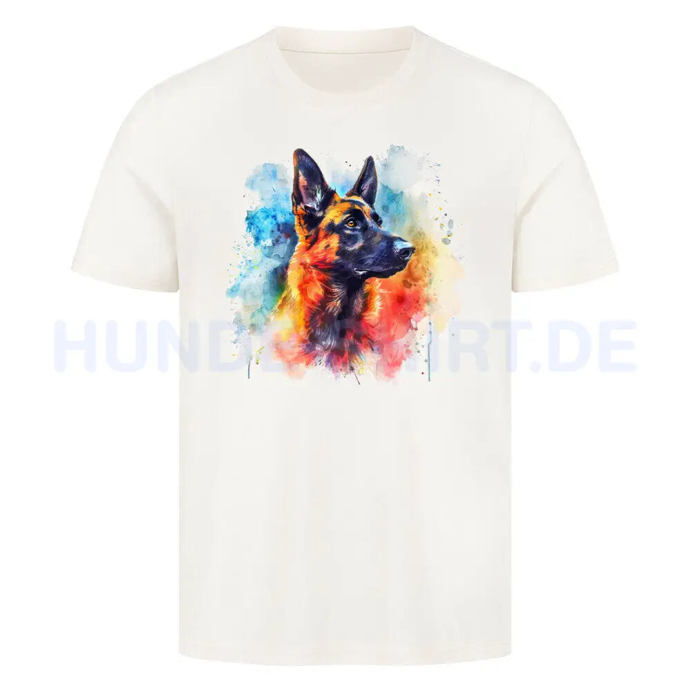 Premium T-Shirt "Malinois Paint" Natural Raw – hunde-shirt.de