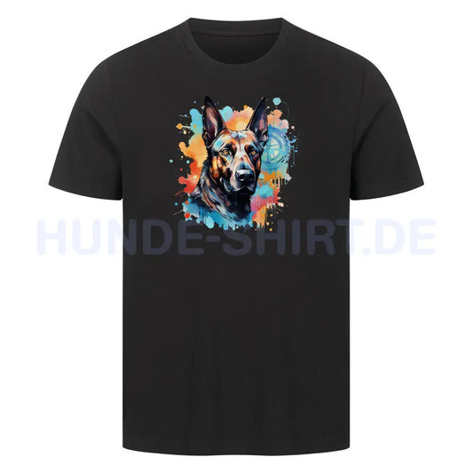 Premium T-Shirt "Malinois - Splash" Schwarz – hunde-shirt.de