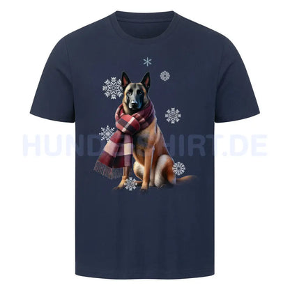 Premium T-Shirt "Malinois Winter" French Navy – hunde-shirt.de