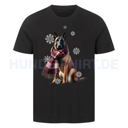 Premium T-Shirt "Malinois Winter" Schwarz – hunde-shirt.de