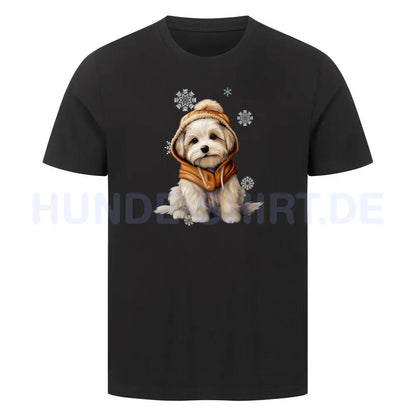 Premium T-Shirt "Malteser - Frosty" Schwarz – hunde-shirt.de