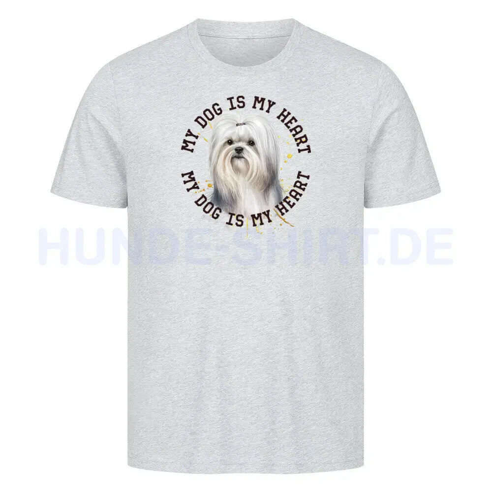 Premium T-Shirt "Malteser HEART 2" Heather Grey – hunde-shirt.de