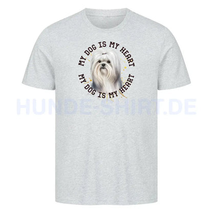 Premium T-Shirt "Malteser HEART 2" Heather Grey – hunde-shirt.de