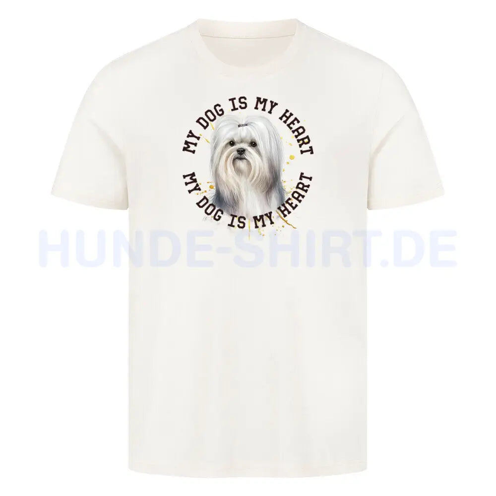 Premium T-Shirt "Malteser HEART 2" Natural Raw – hunde-shirt.de