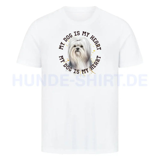 Premium T-Shirt "Malteser HEART 2" Weiß – hunde-shirt.de