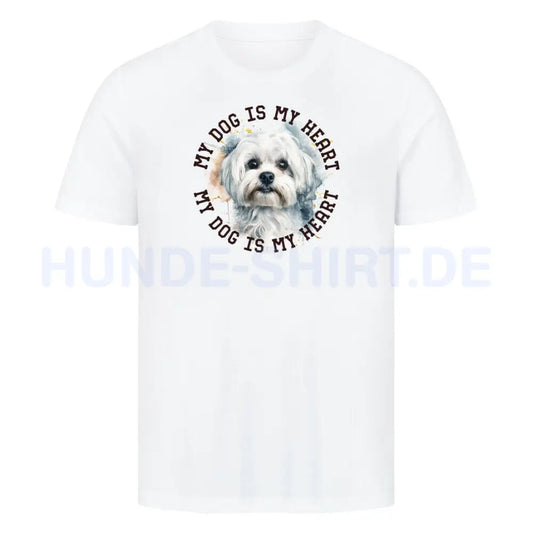 Premium T-Shirt "Malteser HEART" Weiß – hunde-shirt.de