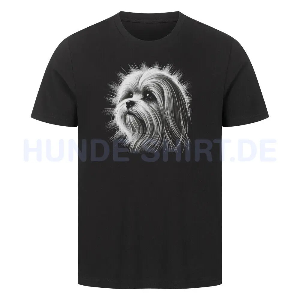 Premium T-Shirt "Malteser ( kurz ) - Shine" Schwarz – hunde-shirt.de