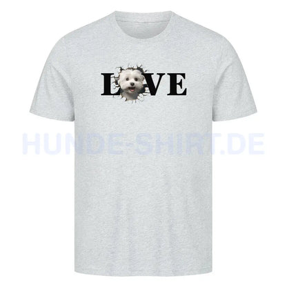 Premium T-Shirt "Malteser - LOVE" Heather Grey – hunde-shirt.de