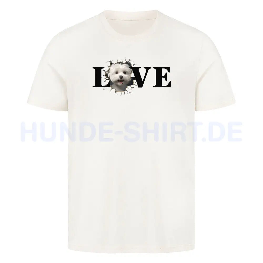 Premium T-Shirt "Malteser - LOVE" Natural Raw – hunde-shirt.de