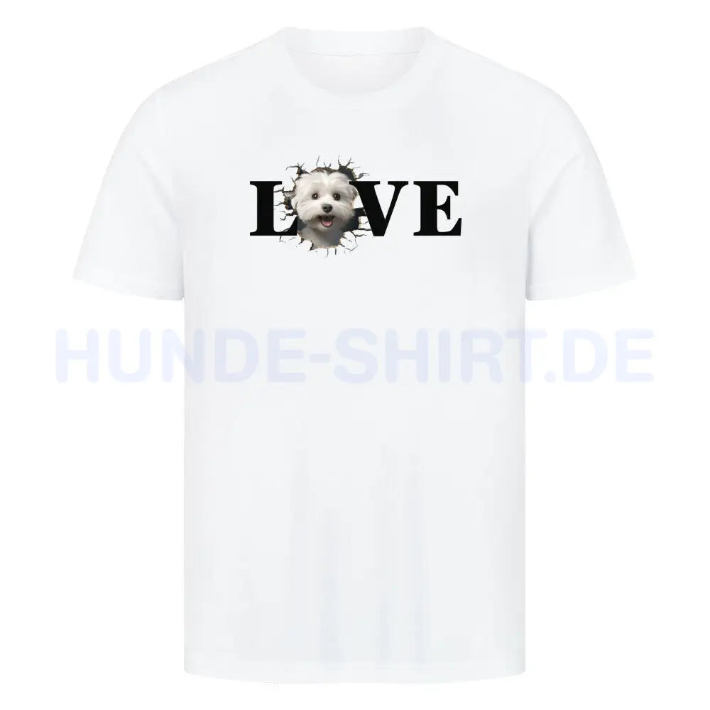 Premium T-Shirt "Malteser - LOVE" Weiß – hunde-shirt.de