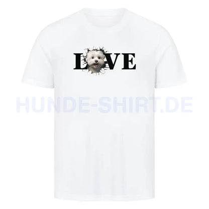 Premium T-Shirt "Malteser - LOVE" Weiß – hunde-shirt.de