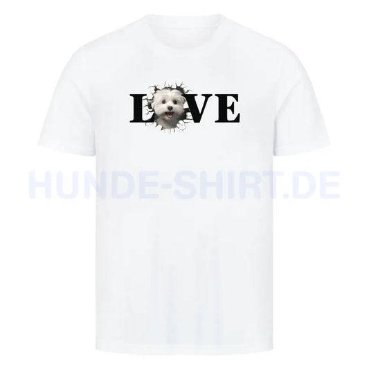 Premium T-Shirt "Malteser - LOVE" Weiß – hunde-shirt.de