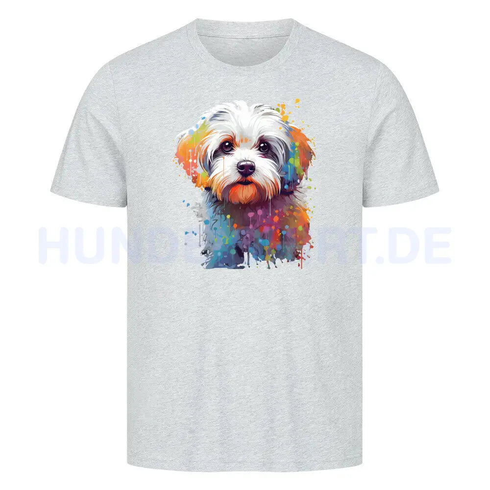 Premium T-Shirt "Malteser Paint" Heather Grey – hunde-shirt.de