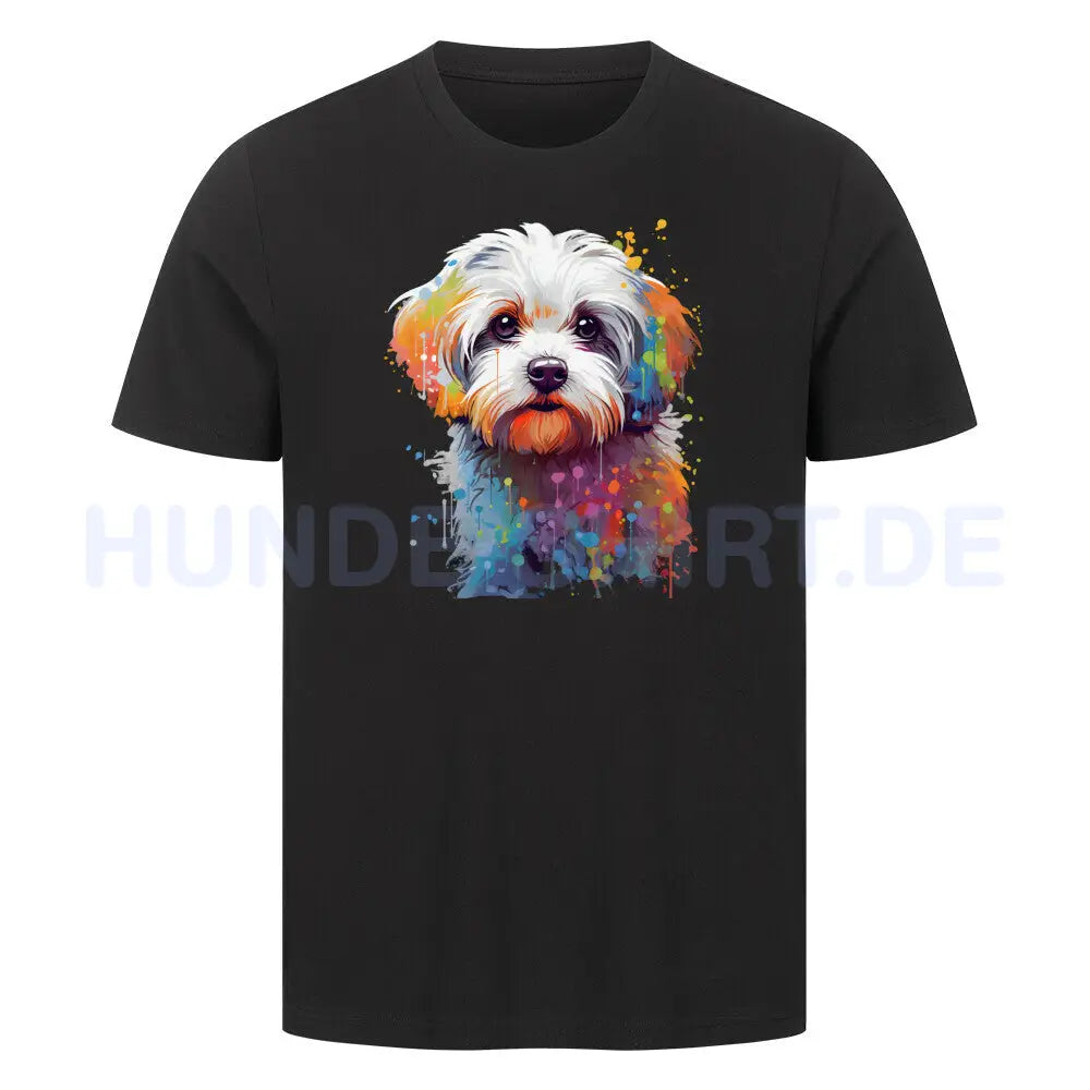 Premium T-Shirt "Malteser Paint" Schwarz – hunde-shirt.de