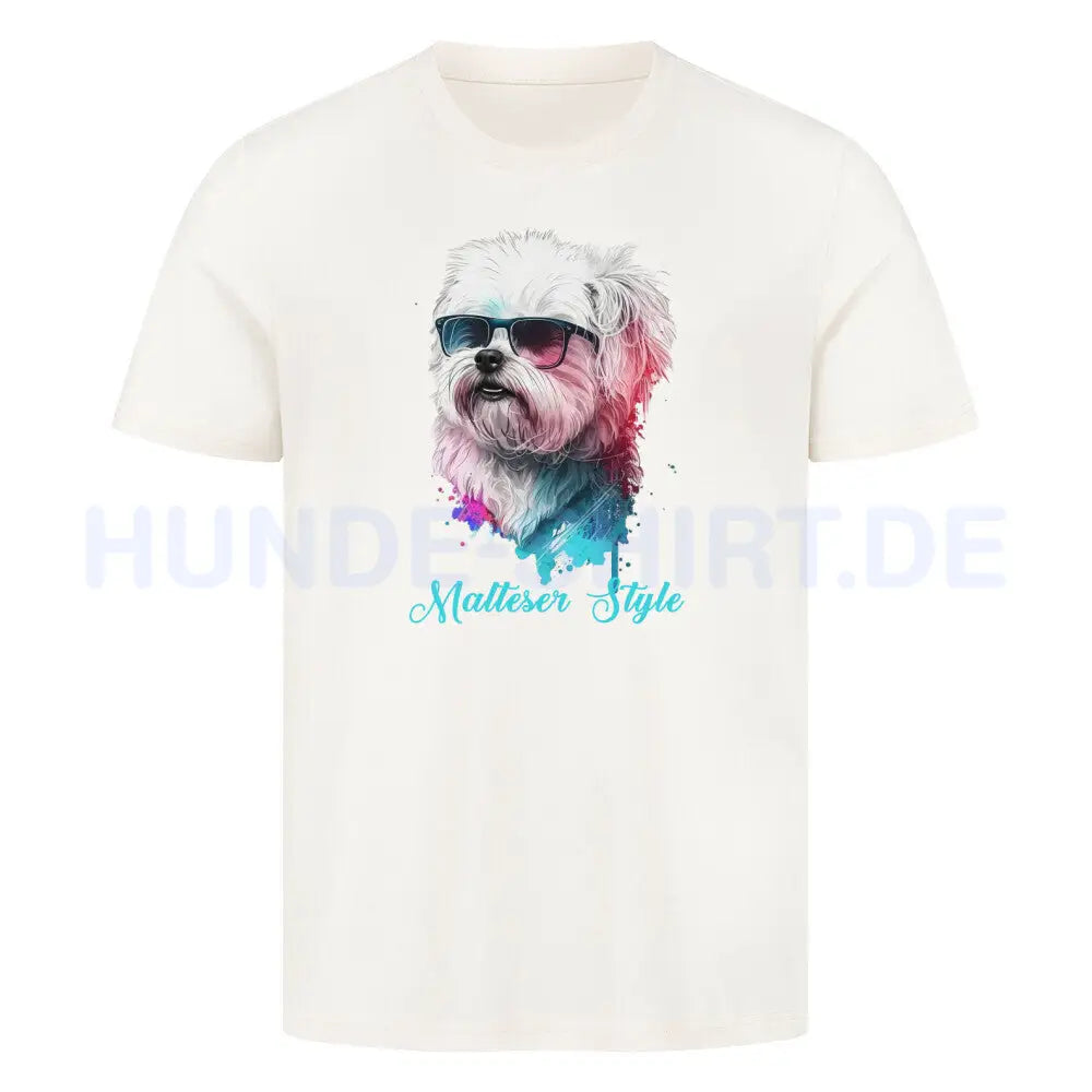 Premium T-Shirt "Malteser - Style" Natural Raw – hunde-shirt.de