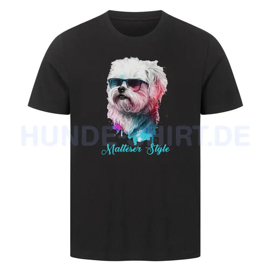 Premium T-Shirt "Malteser - Style" Schwarz – hunde-shirt.de