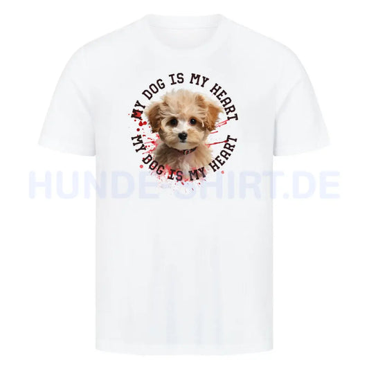 Premium T-Shirt "Maltipoo HEART 2" Weiß – hunde-shirt.de