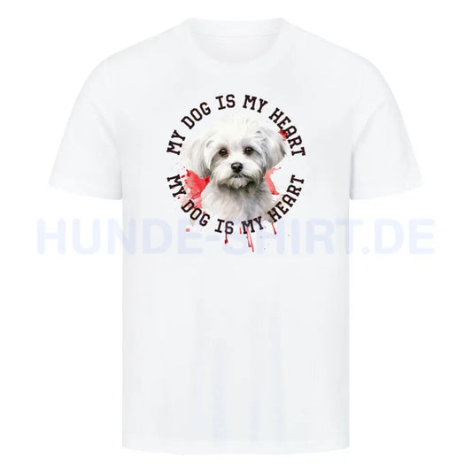 Premium T-Shirt "Maltipoo HEART" Weiß – hunde-shirt.de