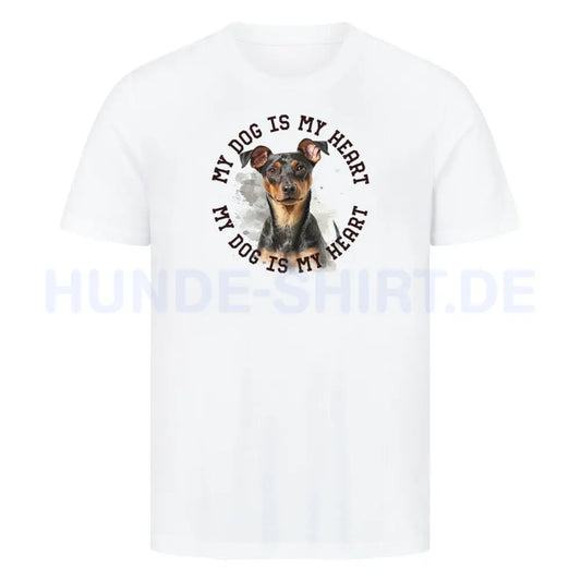 Premium T-Shirt "Manchester Terrier HEART 2" Weiß – hunde-shirt.de