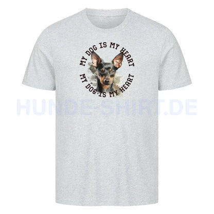 Premium T-Shirt "Manchester Terrier HEART" Heather Grey – hunde-shirt.de