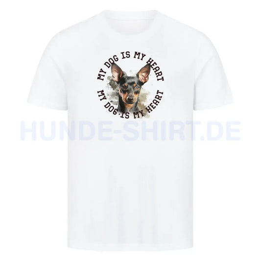 Premium T-Shirt "Manchester Terrier HEART" Weiß – hunde-shirt.de