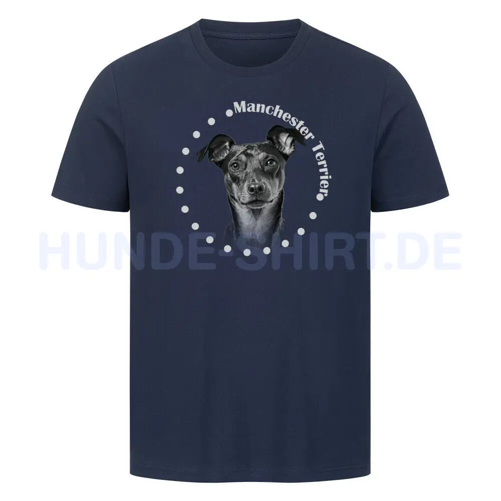 Premium T-Shirt "Manchester Terrier R" French Navy – hunde-shirt.de