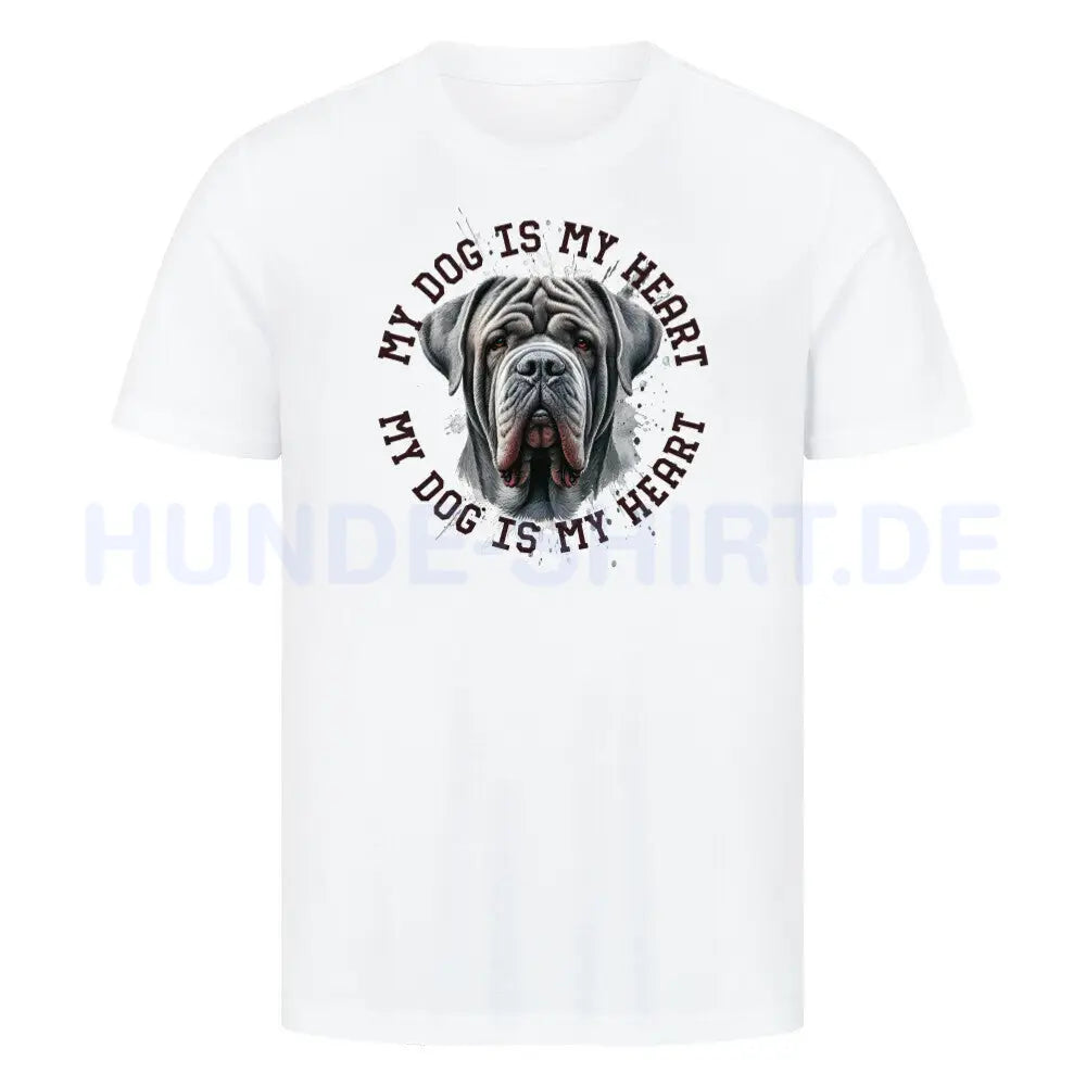 Premium T-Shirt "Mastino Napoletano HEART" Weiß – hunde-shirt.de