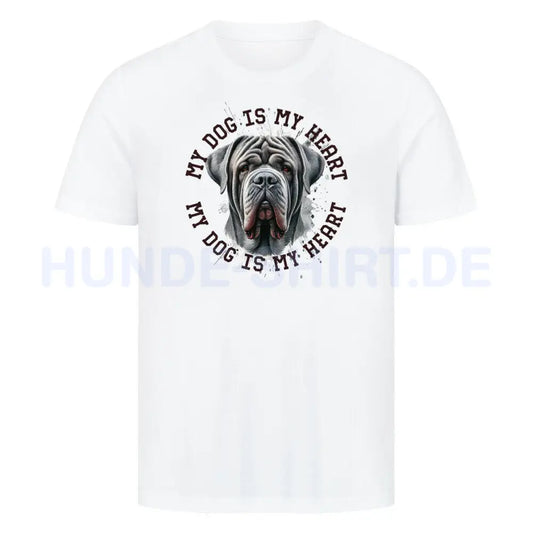 Premium T-Shirt "Mastino Napoletano HEART" Weiß – hunde-shirt.de