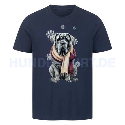 Premium T-Shirt "Mastino Winter" French Navy – hunde-shirt.de