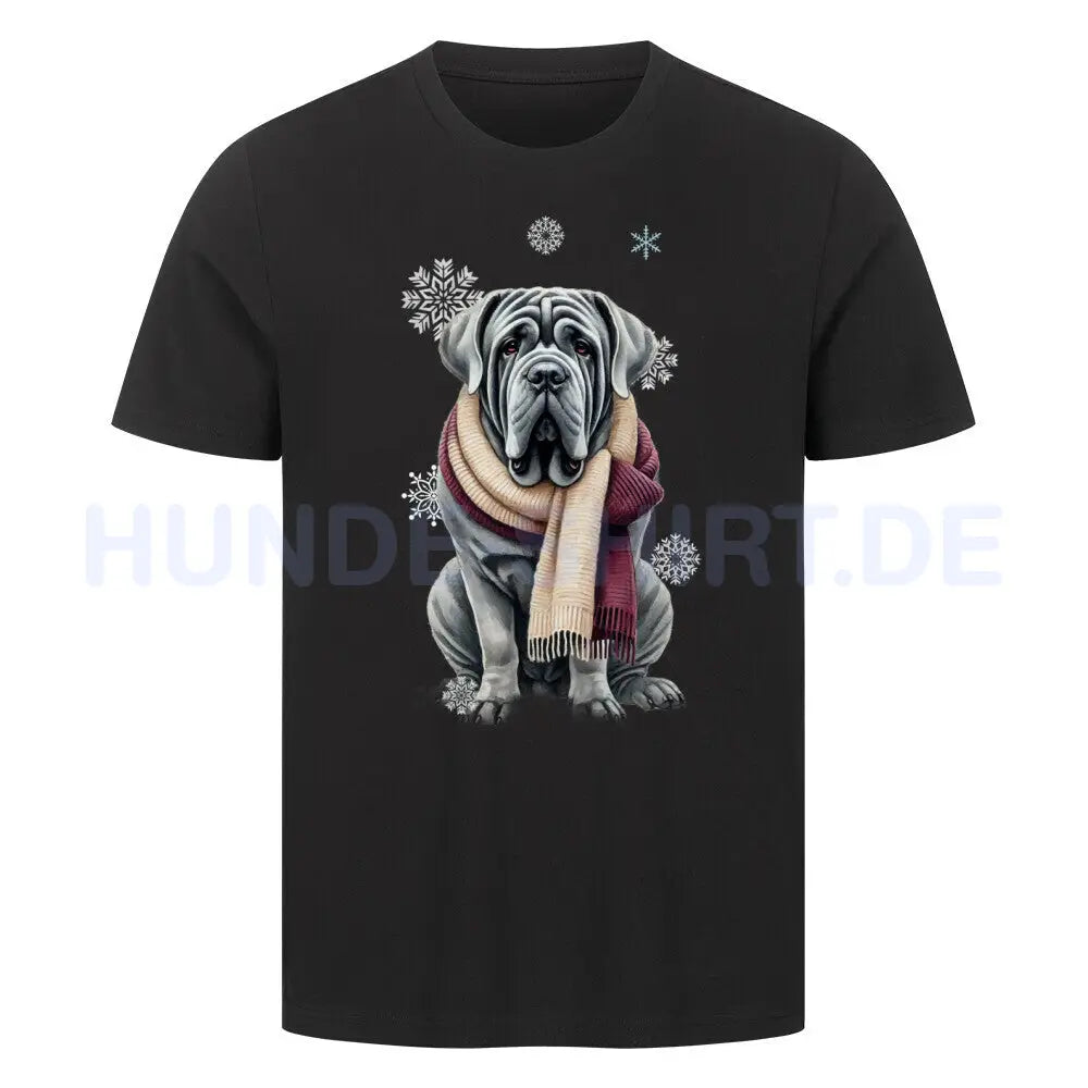 Premium T-Shirt "Mastino Winter" Schwarz – hunde-shirt.de